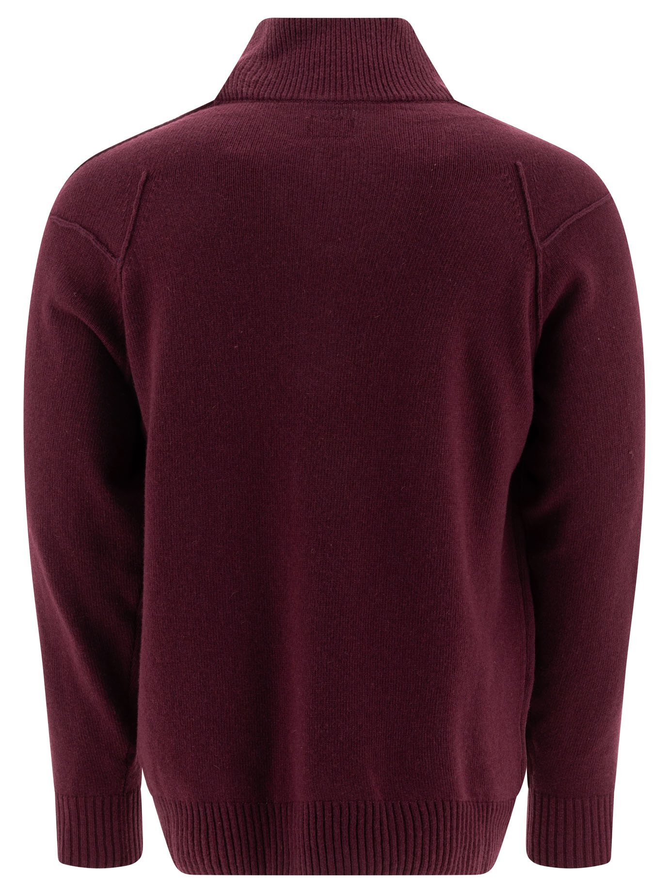 C.P. COMPANY Bordeaux Half-zip sweater with Lens detail